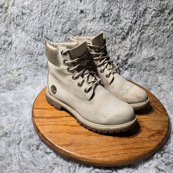 Timberland  6" Premium Womens Size 7M Leather Pink Tan 200 Gram Primaloft - Picture 1 of 8